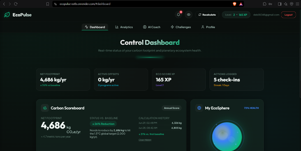 EcoPulse – AI Carbon Intelligence & Sustainability Suite